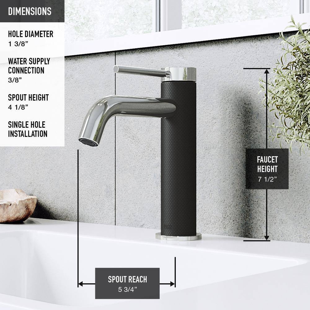 VIGO Madison Single Handle Single-Hole Bathroom Faucet in Chrome VG01044CH