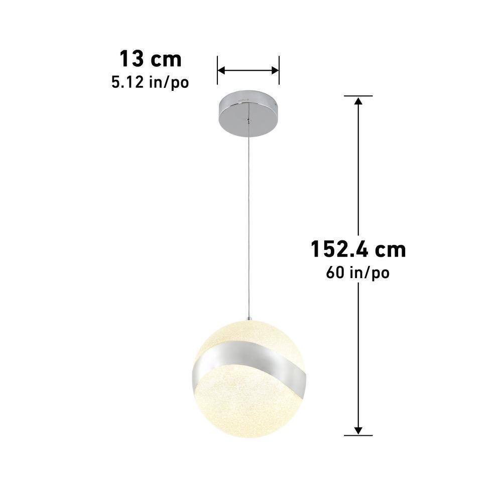 Artika Wavey 7-Watt 1 Light Chrome Modern LED Mini Pendant Light Fixture