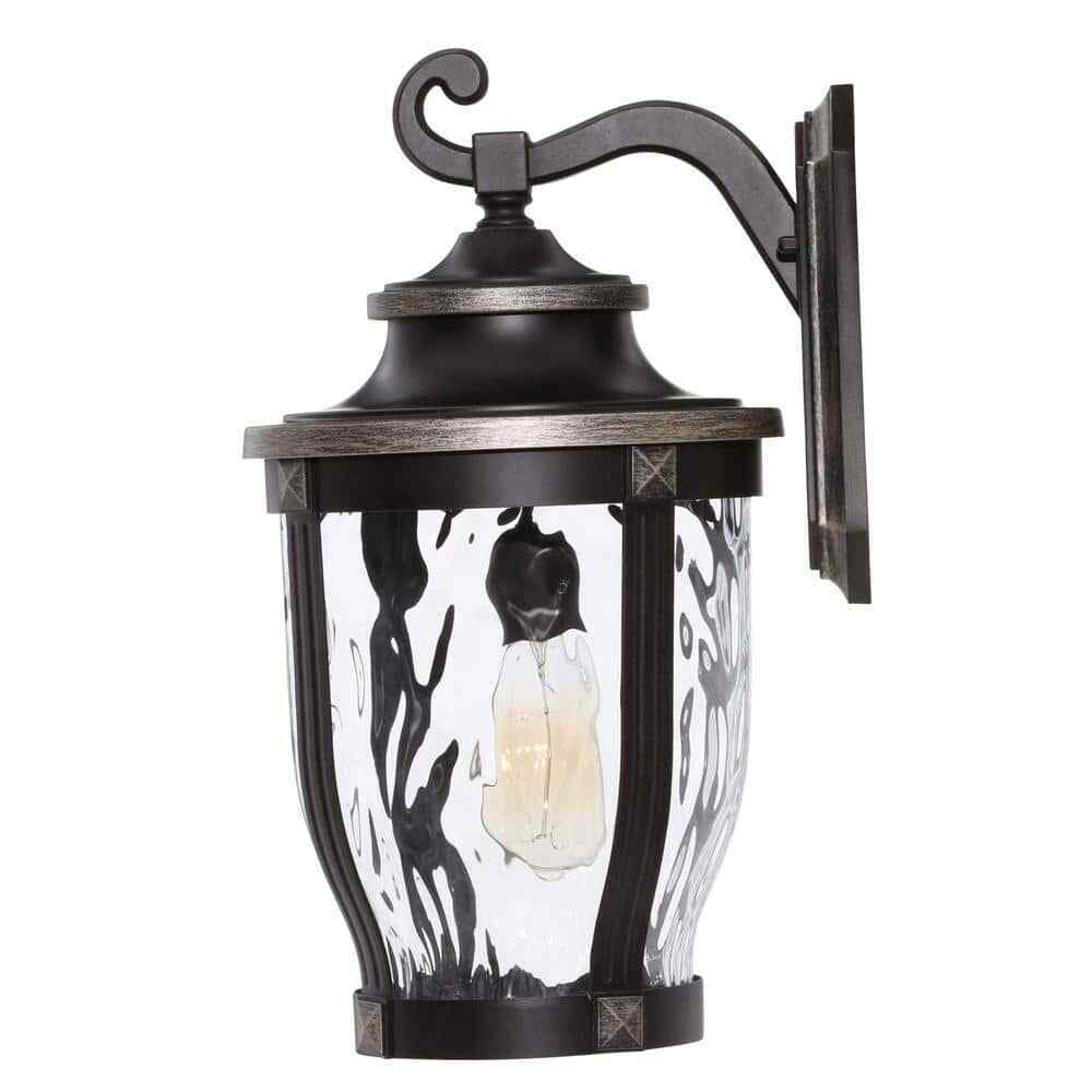 Home Decorators McCarthy 18.5 in. 1-Light Bronze Outdoor Wall Lantern Sconce