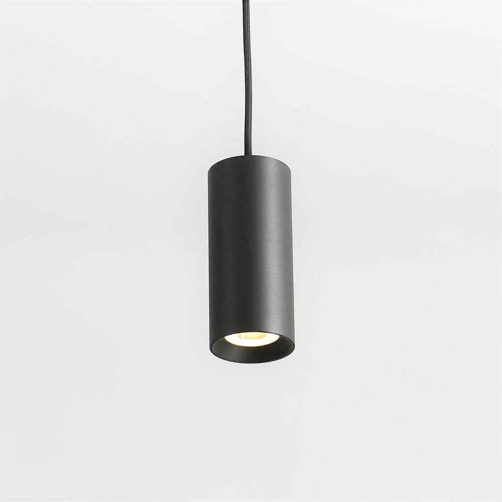 Vidalite Egul Integrated LED Black Adjustable Cylinder Mini Pendant Matte Black