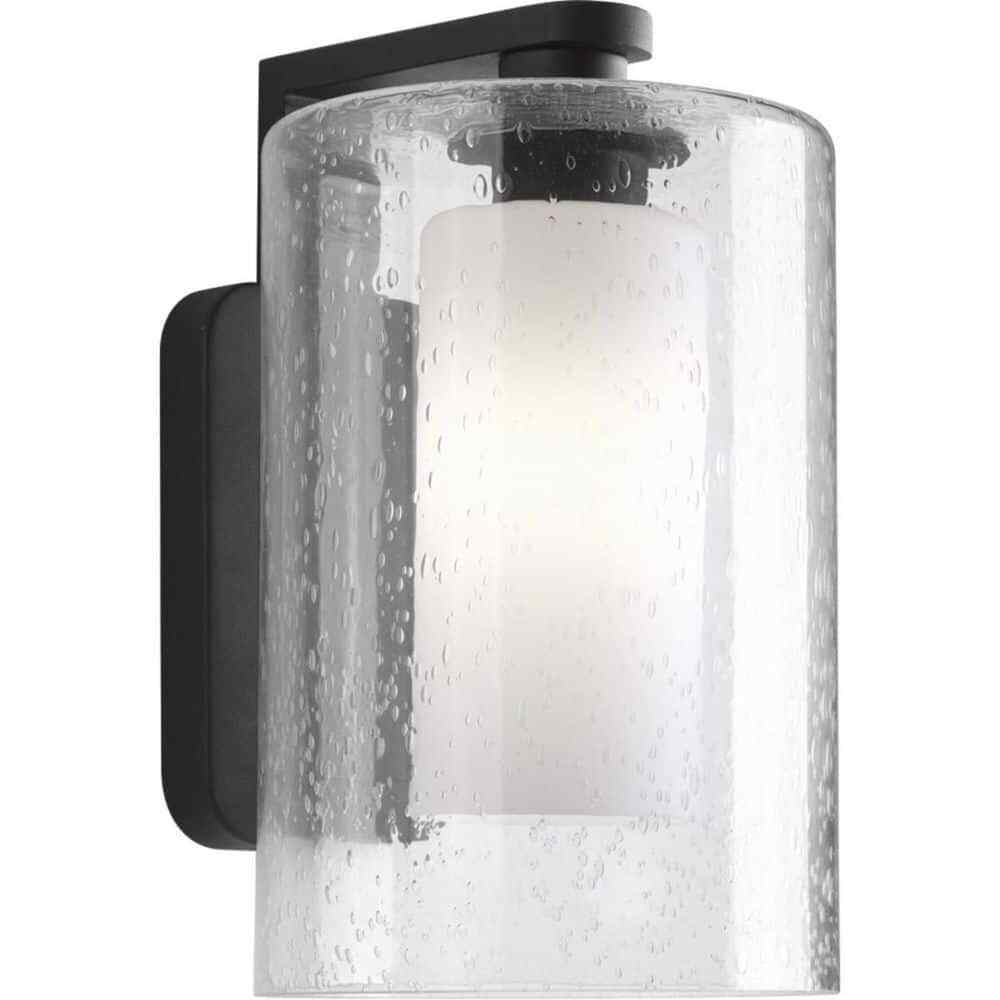 Progress Lighting Compel 1-Light Black Modern Outdoor Medium Wall Lantern