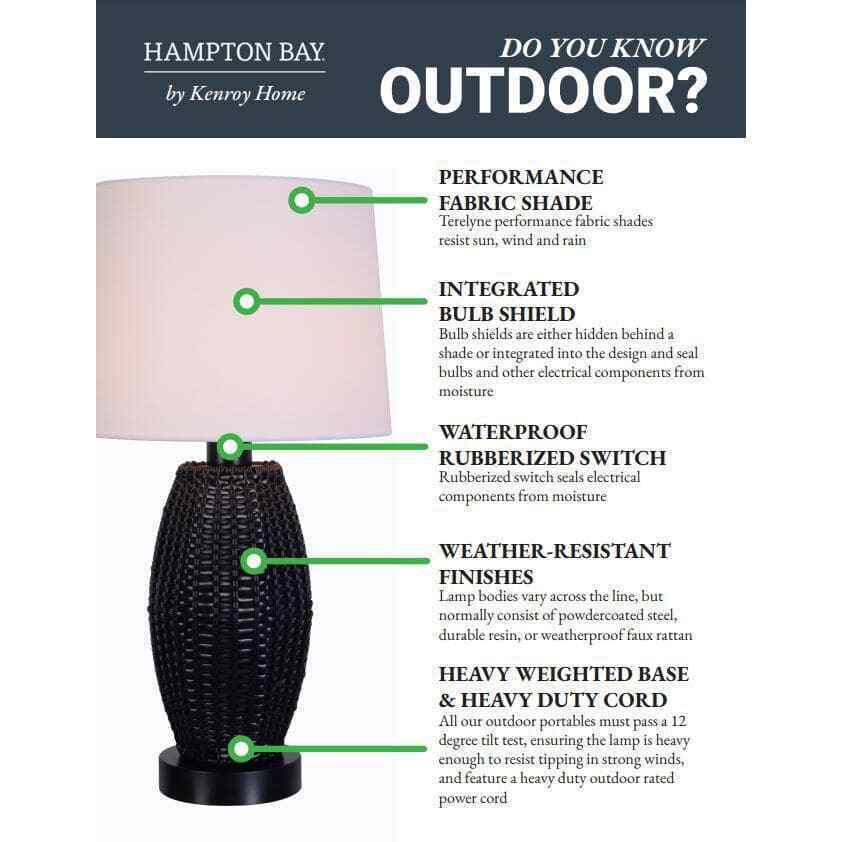 Hampton Bay Aspenwood 61.5 in. Gray and Black Outdoor/Indoor Floor Lamp