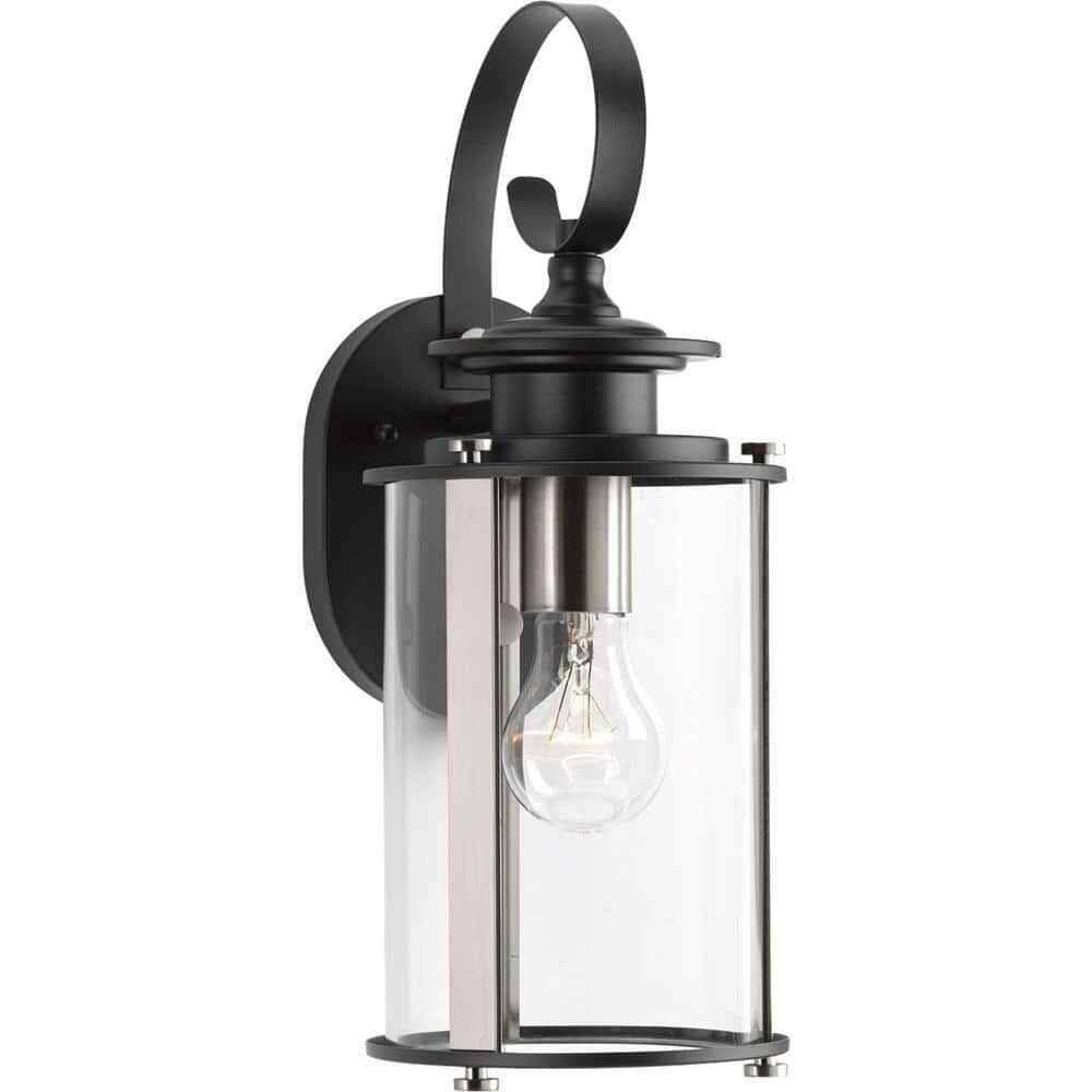 Progress Lighting Squire Collection 1-Light Black Outdoor Small Wall Lantern