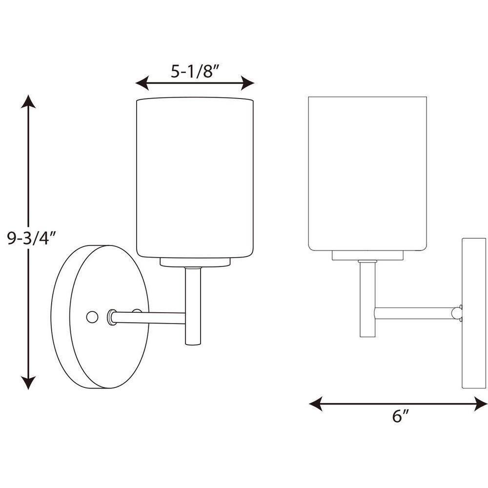 Progress Lighting Replay 5-1/4 in. Bronze Etched White Glass Vanity Wall Light