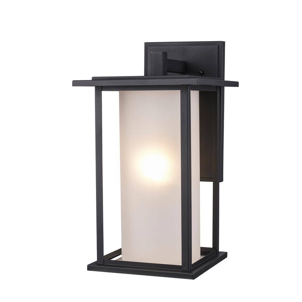 Bel Air Lighting Shaakar 1-Light Black Outdoor Wall Light Sconce Lantern