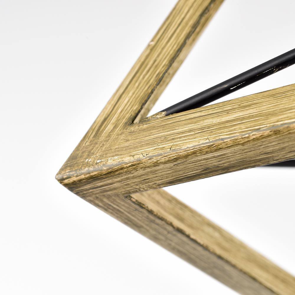 Jushua 2-Light Wood Texture and Matte Black Indoor Ceiling Fixture