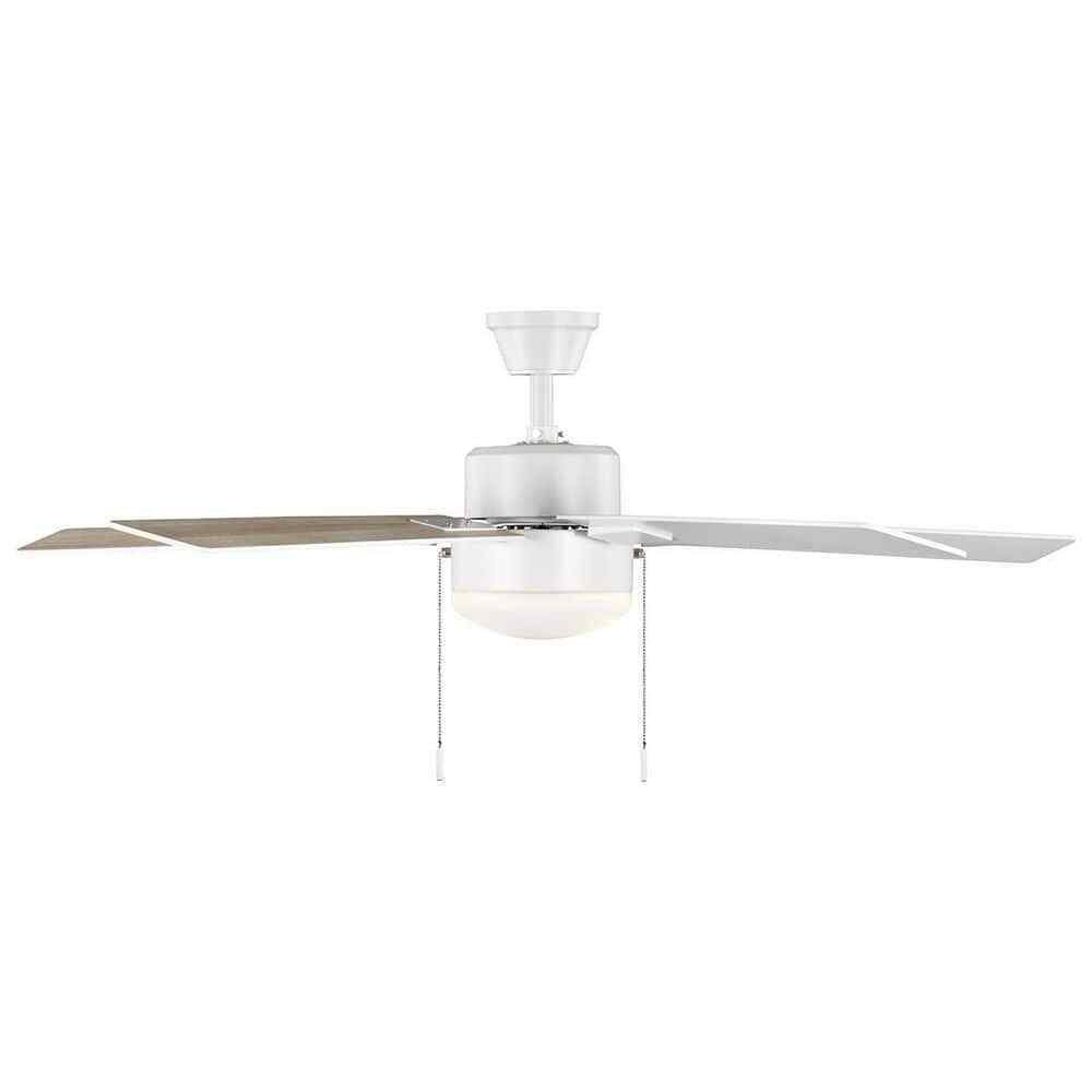 Hampton Bay 52" Corwin Indoor/Outdoor Matte White LED Ceiling Fan w/ Light Kit