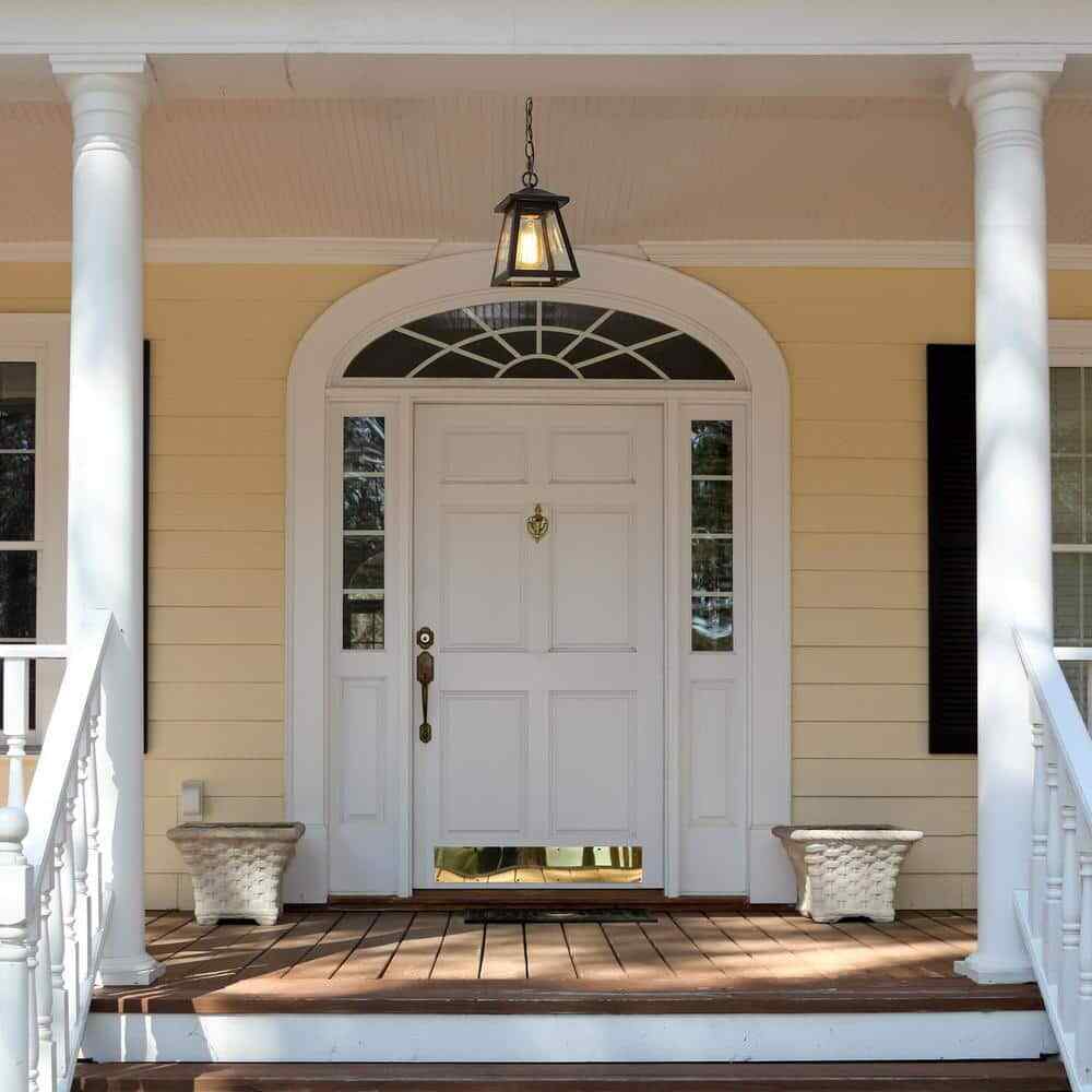 Uolfin Modern Black Outdoor Hanging Light Exton 1-Light Lantern Outdoor