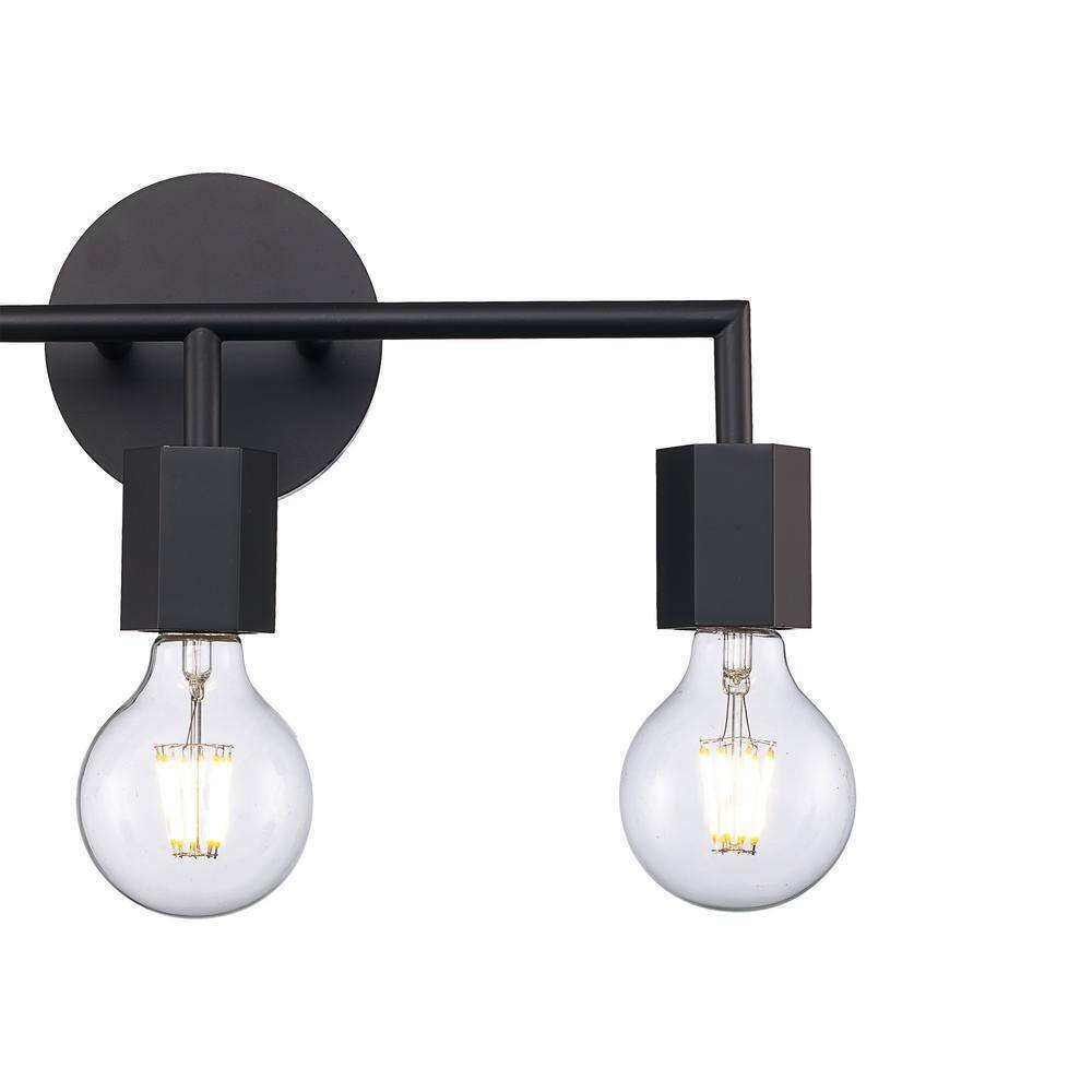 Bel Air Lighting Placerville 16 in. 3-Light Black Bathroom Vanity Light Fixture