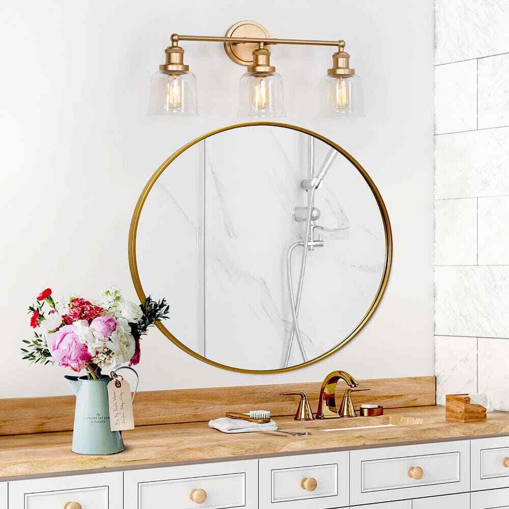 Uolfin Modern Bell Bathroom Vanity Light Mila 3-Light, Brass Gold