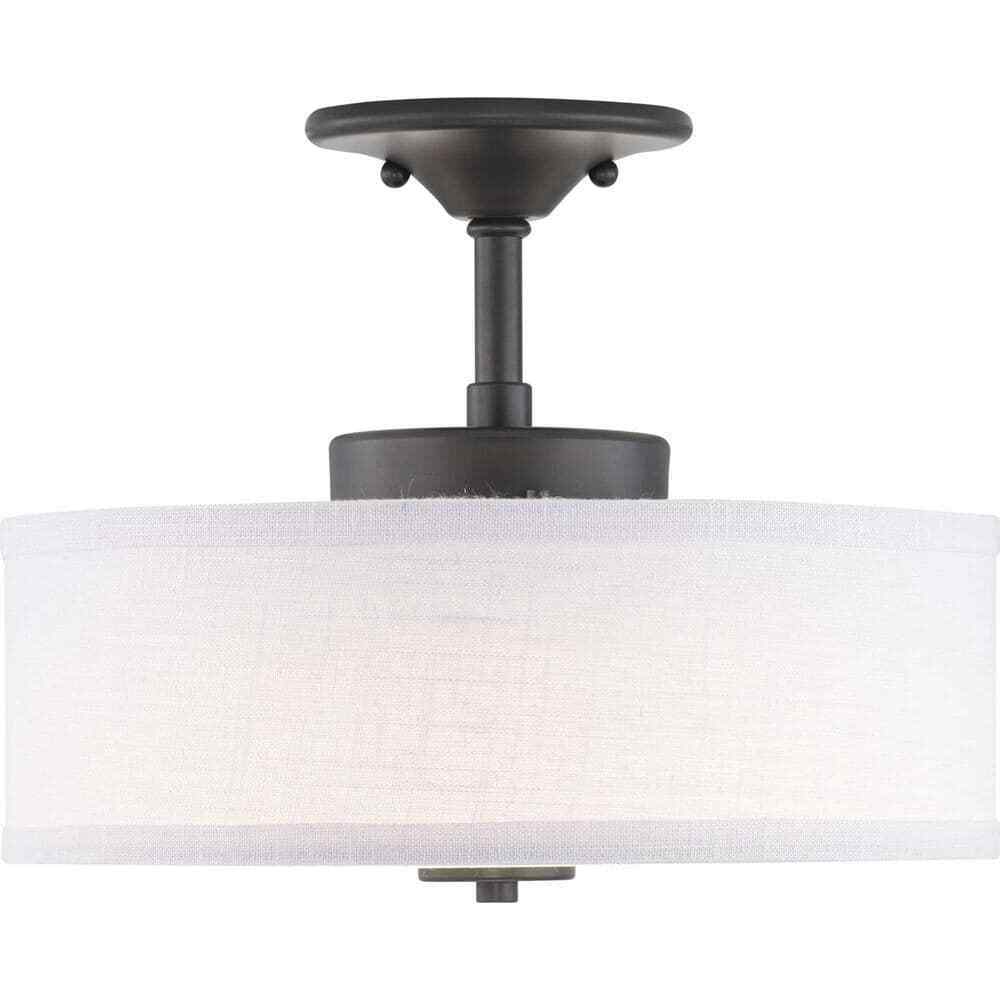 Progress Lighting Inspire Collection Graphite Integrated LED Semi-Flush Mount