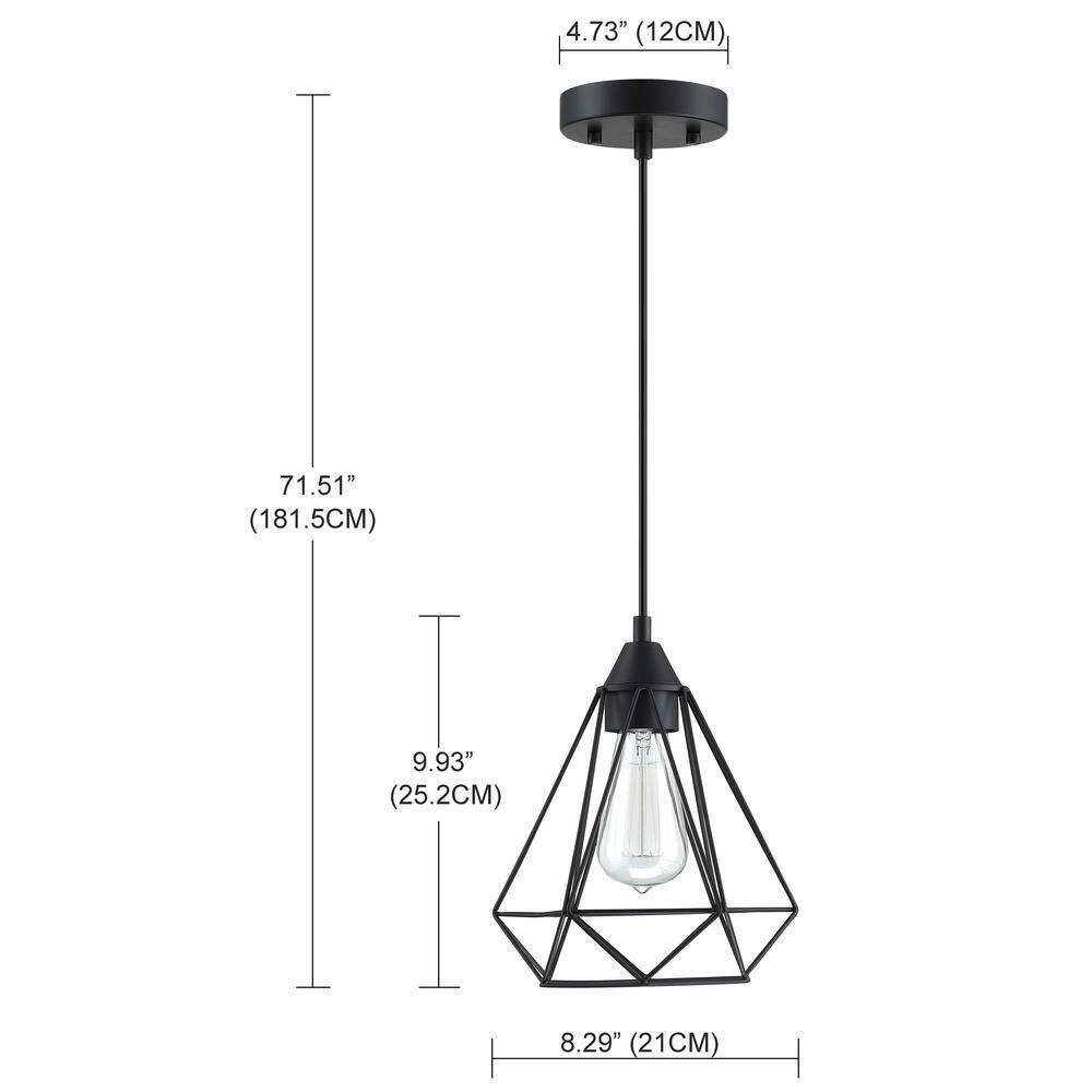 Hukoro Alfa 1-Light Cage Mini Pendant Light with Matte Black Finish F51381-BK