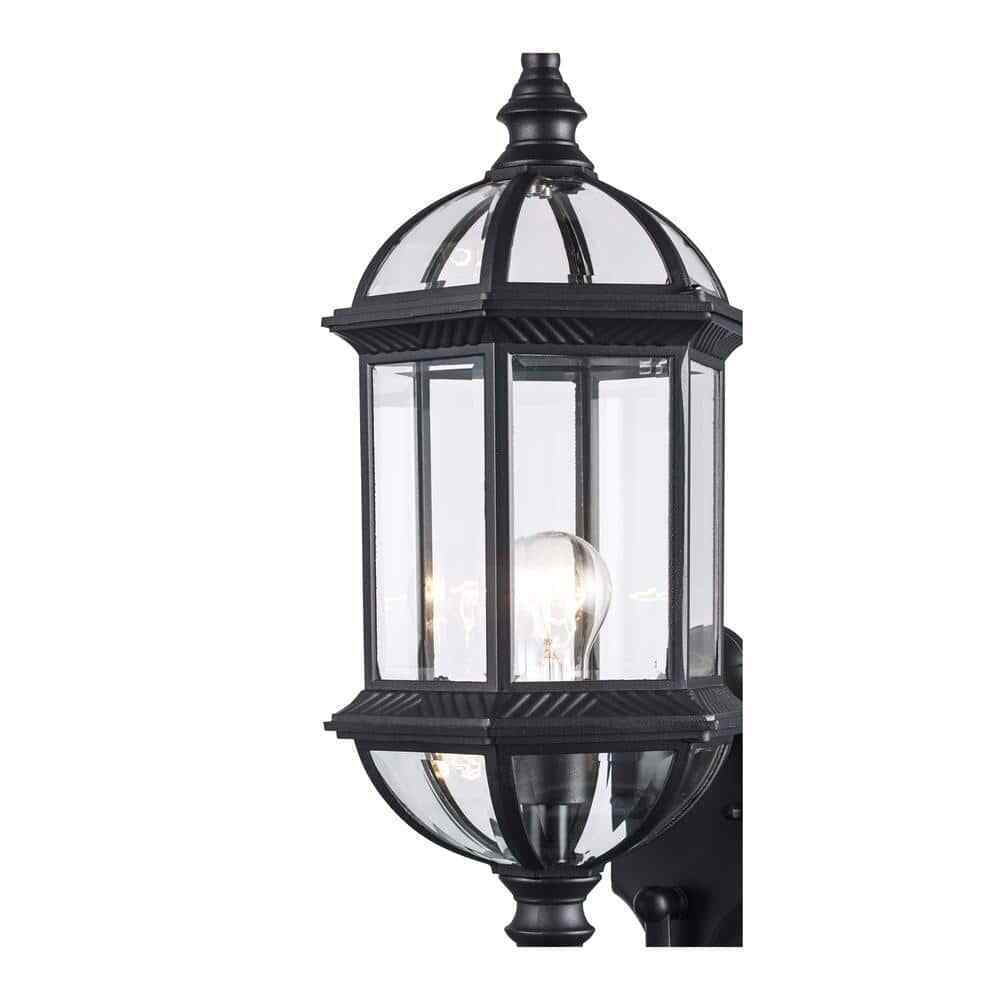 Bel Air Lighting Wentworth 1-Light Large Black Outdoor Wall Light Fixture