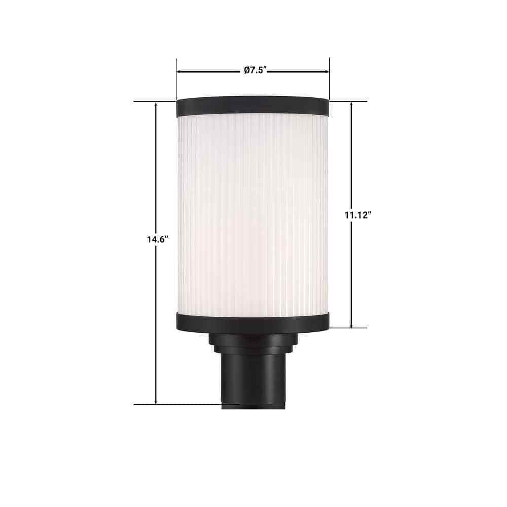 GLUCKSTEINELEMENTS Massey Black Metal LED Outdoor Post Mount 39666-HBCLED
