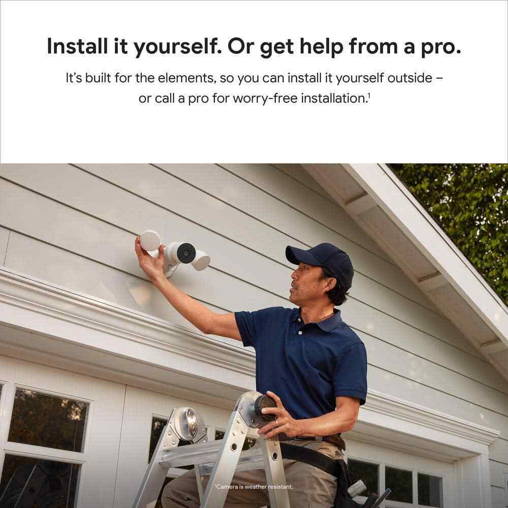Google Nest Cam with Floodlight - Wired Outdoor Smart Home Security Camera