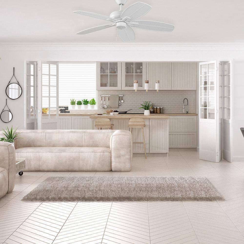 Hampton Bay Cartrella 52 in. Indoor/Outdoor Matte White Ceiling Fan