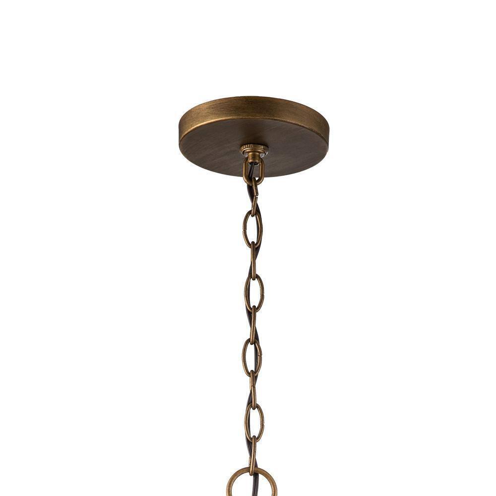 Bel Air Lighting 14 in Antique Gold Pendant Light Fixture with Caged Metal Shade