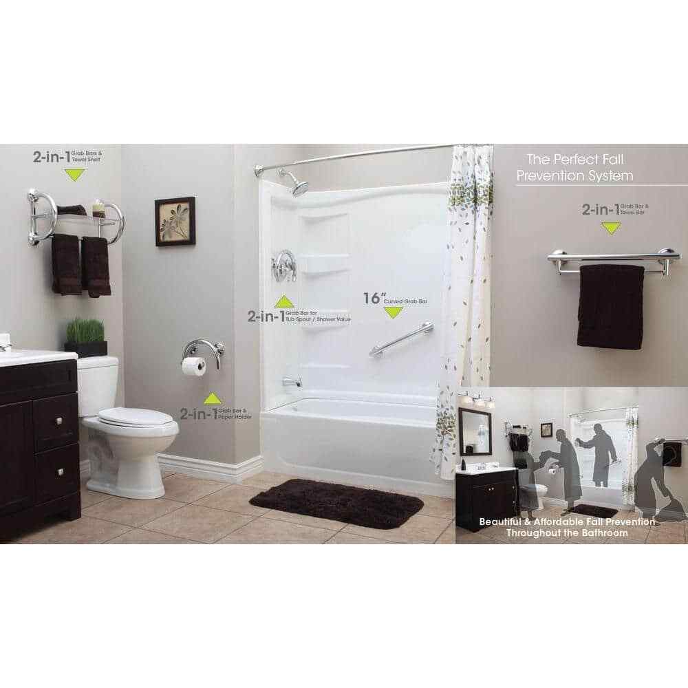 Grabcessories 2-in-1 13.25 in. x 1.25 in. Shower and Tub Grab Ring w/ Grips