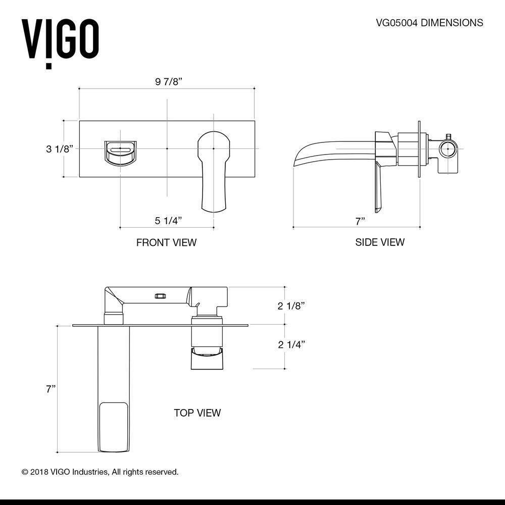VIGO Cornelius Single Handle Wall Mount Bathroom Faucet in Chrome VG05004CH