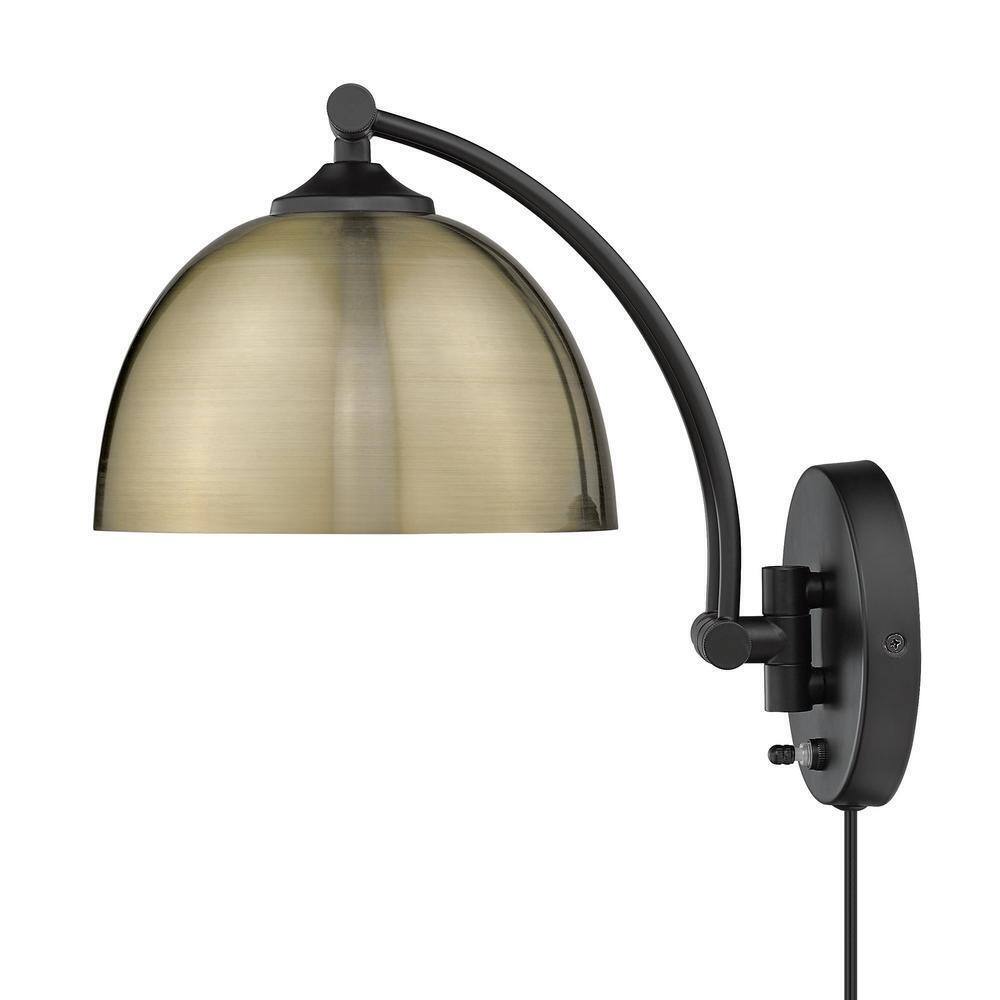 Golden Lighting Rey 8 in. Matte Black Sconce Light Fixture