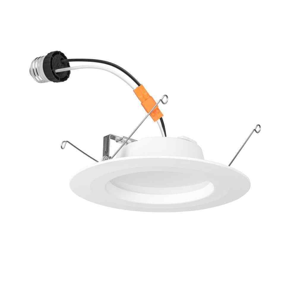 Commercial Electric 5/6 in. Integrated LED White Dimmable Recessed Light Trim