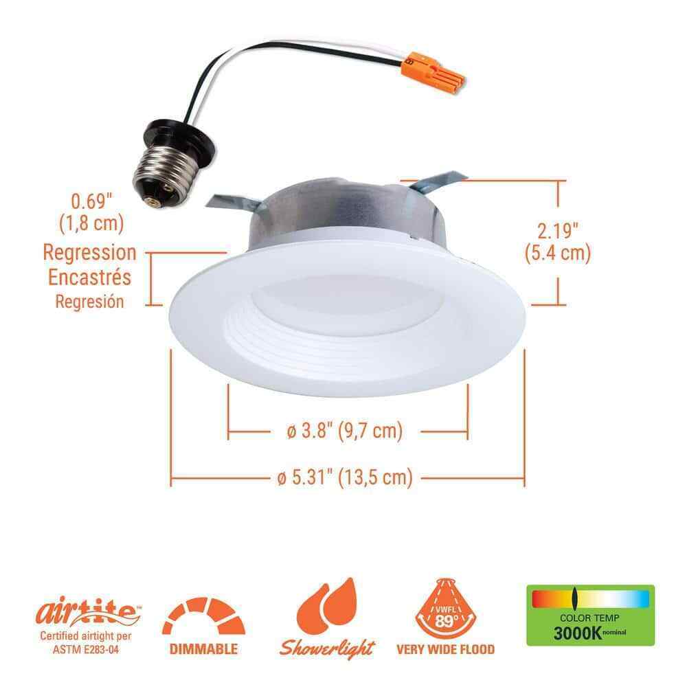 HALO LTE 4 in. LED Recessed Trim 3000K Housing Required New Construction 12-Pack
