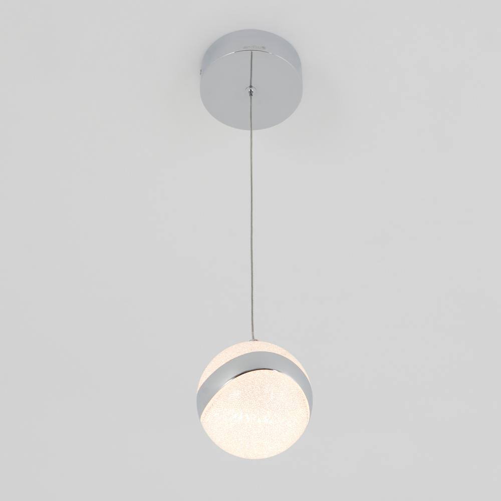 Artika Wavey 7-Watt 1 Light Chrome Modern LED Mini Pendant Light Fixture