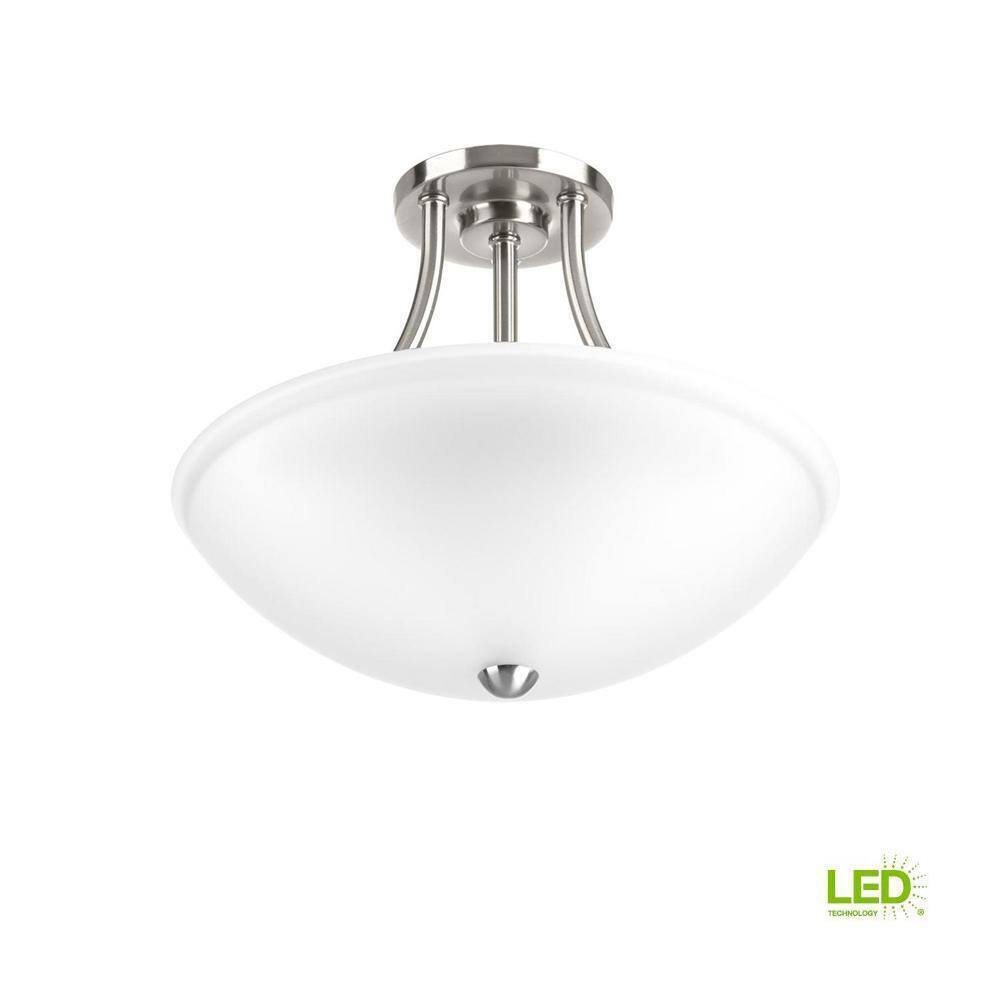 Progress Lighting Gather Brushed Nickel Integrated LED Semi-Flush Mount