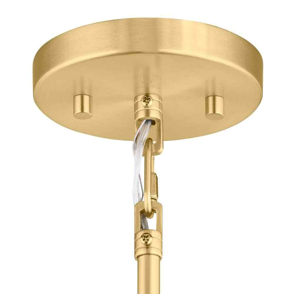 Hampton Bay Ballington Gold Oversized Pendant Light Fixture w/ Clear Glass Shade