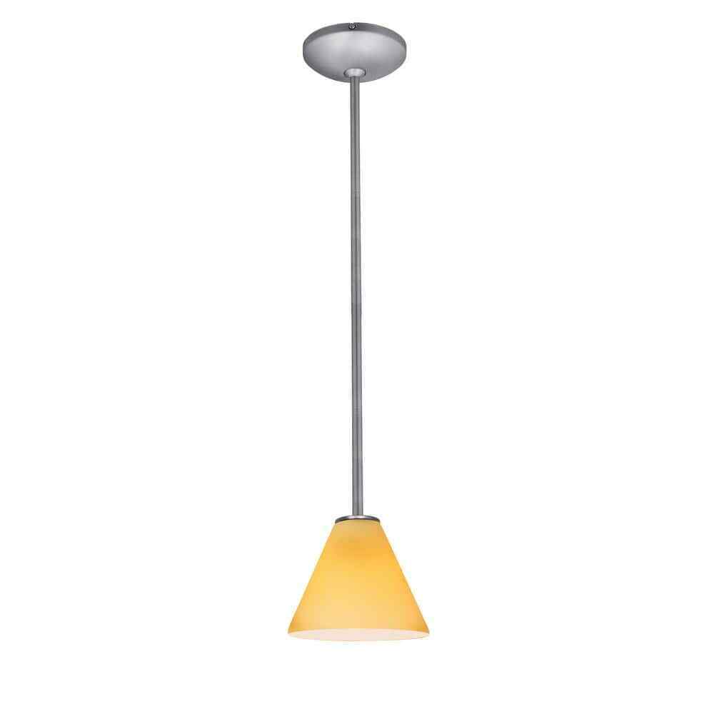 Access Lighting Martini 1-Light Brushed Steel Shaded Pendant Light