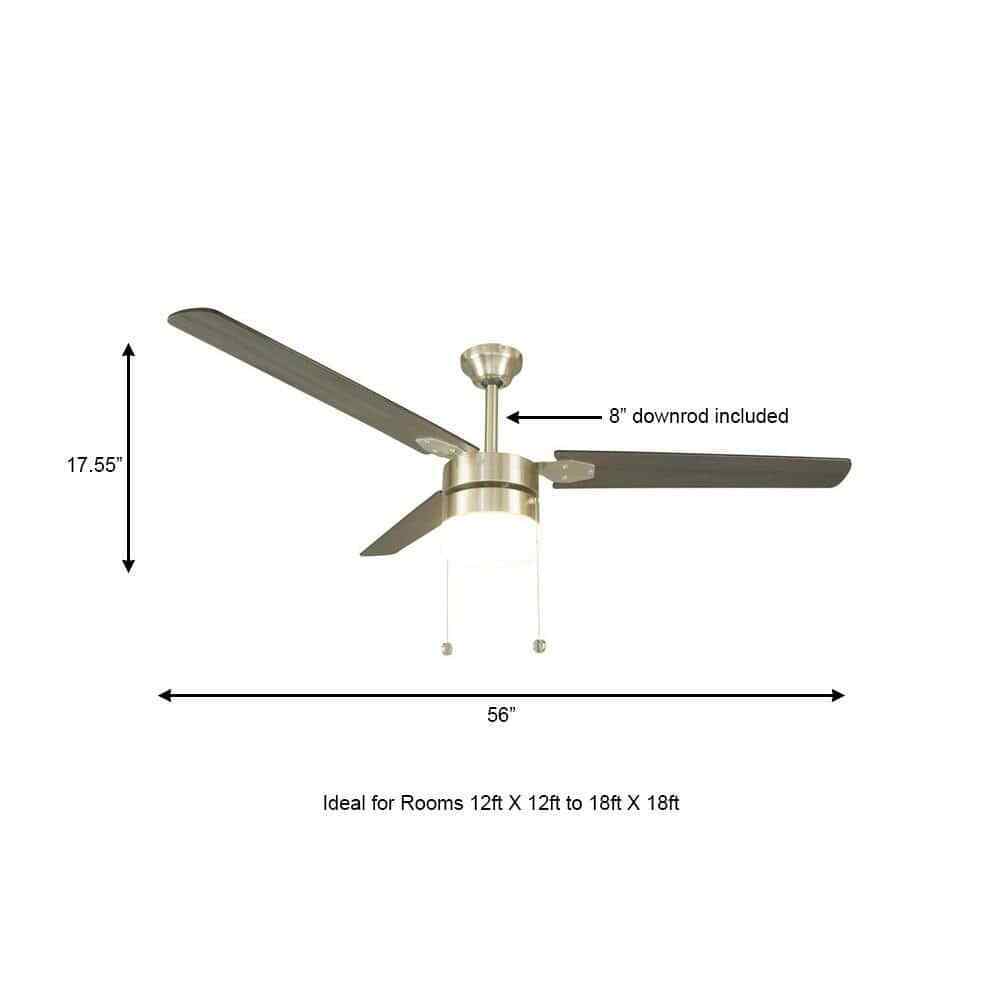 Montgomery 56 in. Indoor Brushed Nickel Ceiling Fan with Light RDB9156-BN