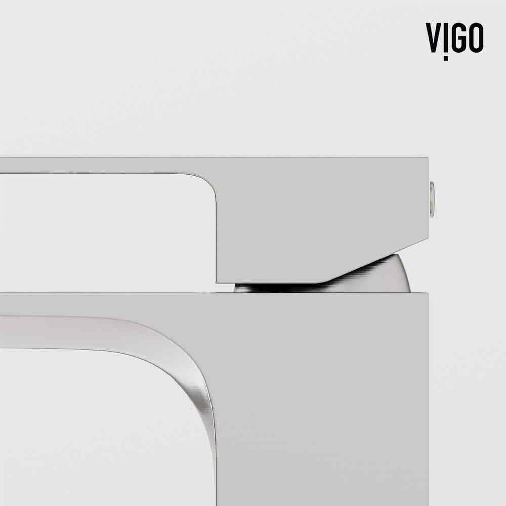 VIGO Dunn Single Handle Single-Hole Bathroom Faucet in Brushed Nickel VG01054BN