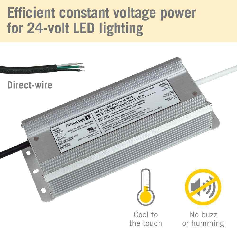 Armacost Lighting 200-Watt 24-Volt DC LED Transformer Standard Power Supply