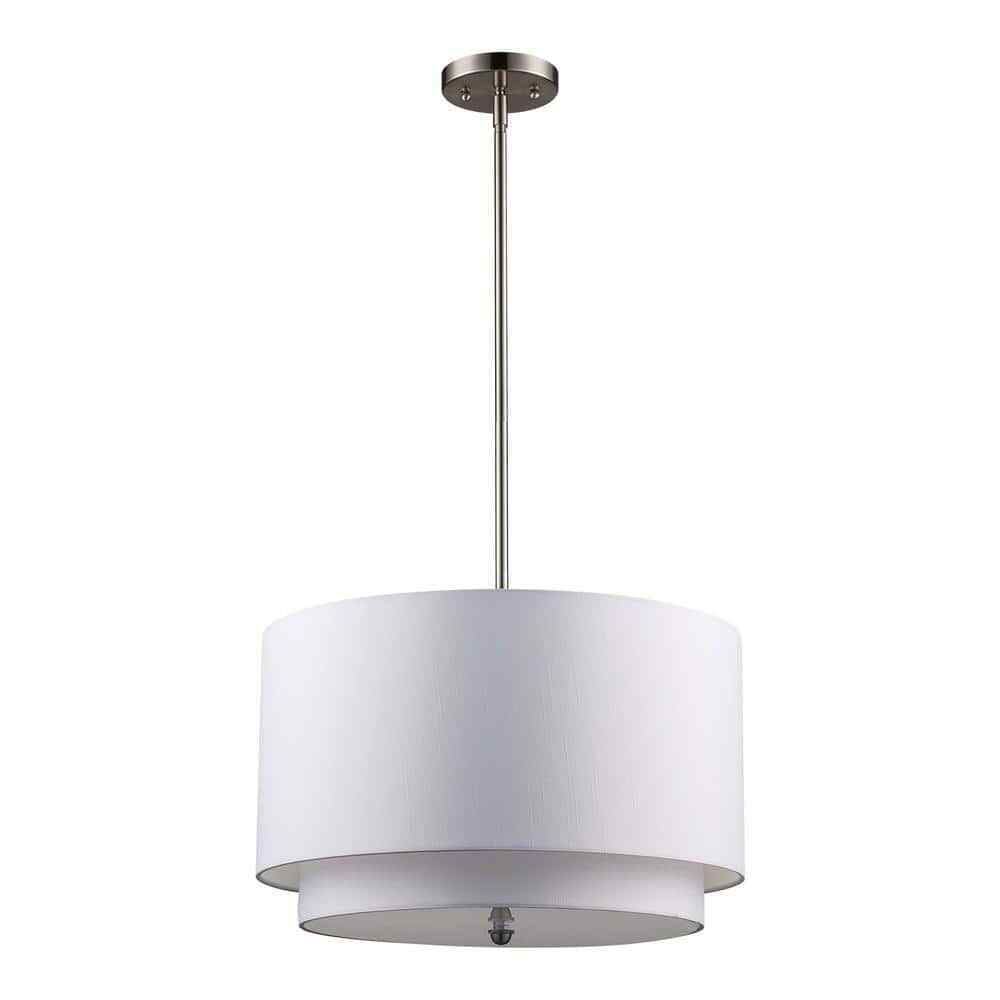 Bel Air Lighting Schiffer 18 in. 3-Light Brushed Nickel Kitchen Pendant Light