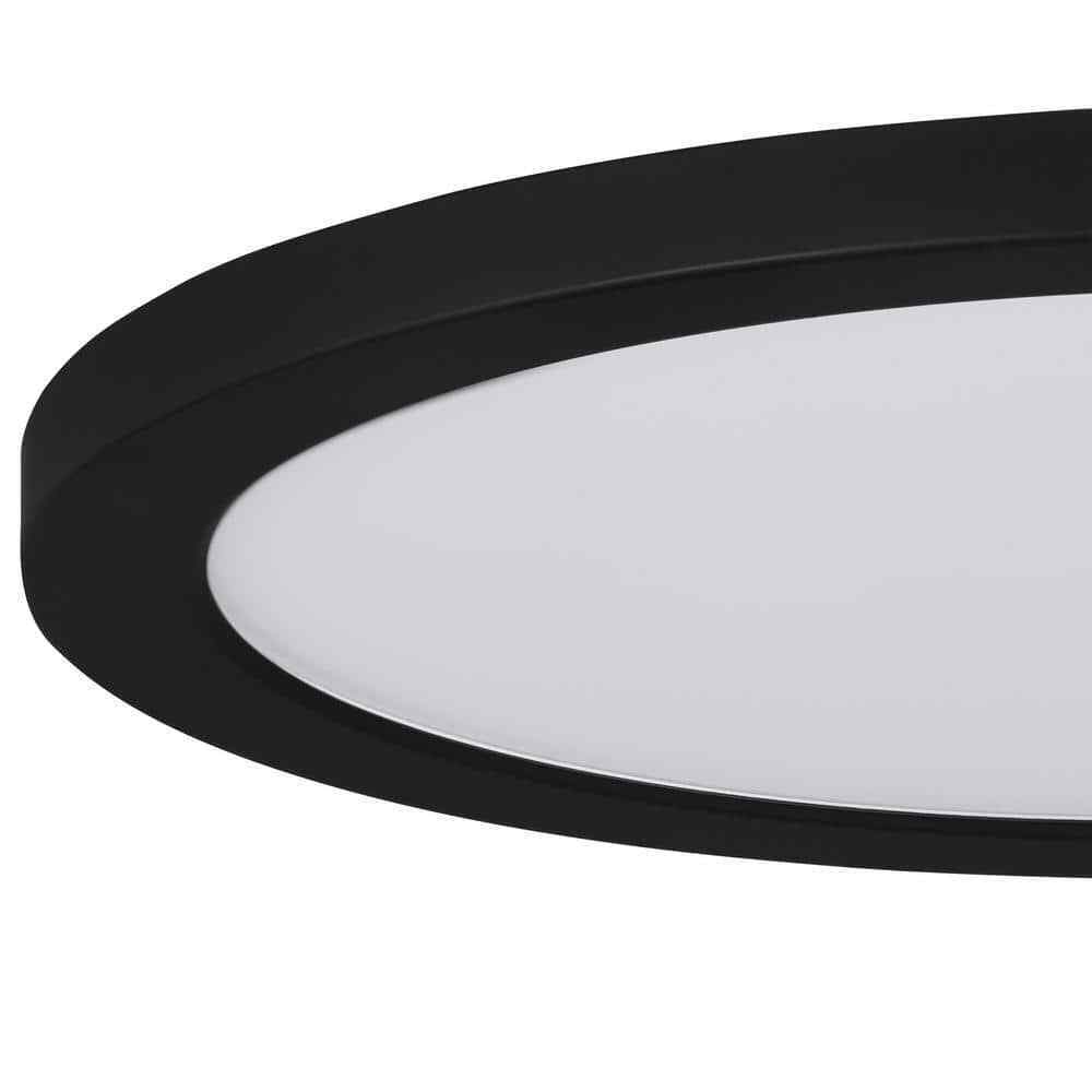 Commercial Electric 15 in. Black Ultra-Low Profile LED Flush Mount 5CCT 2-Pack