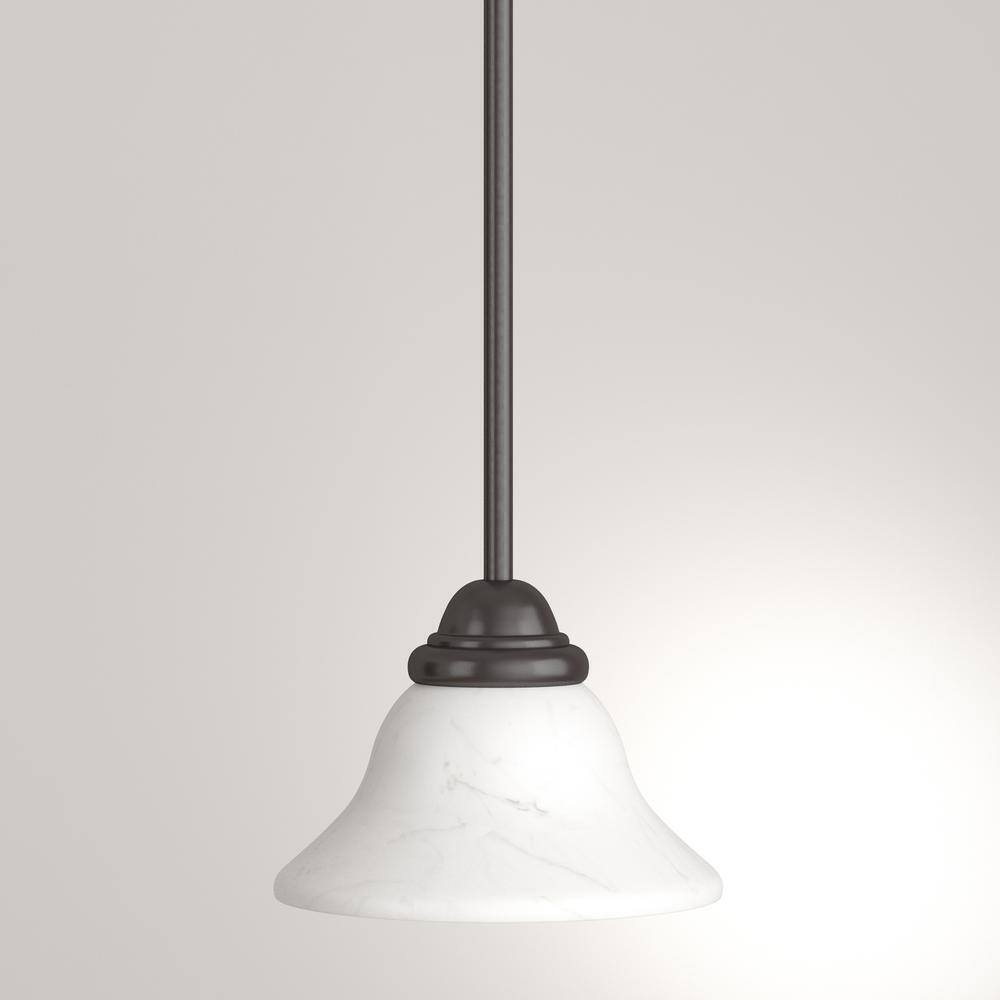 SATCO Adria 1-Light Textured Flat Black Mini-Pendant 60/386