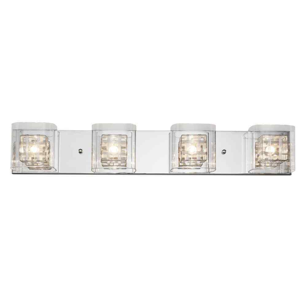 Artika Metropolitan 31 in. 4-Light Chrome Modern Vanity Light Bar Wall Fixture