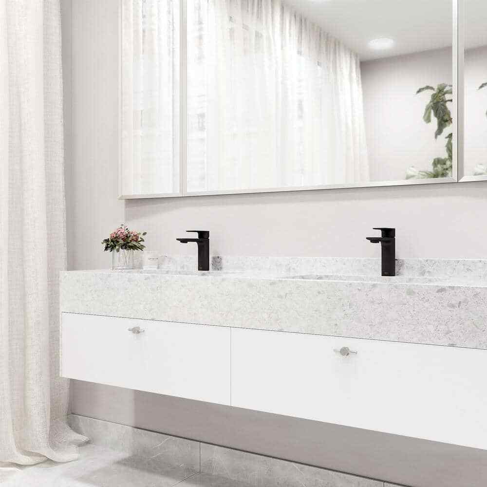 VIGO Davidson Single Handle Single-Hole Bathroom Faucet Sink in Matte Black