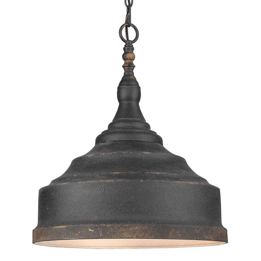 Golden Lighting Keating 3- Light Antique Black Iron Pendant Light 0806-3P ABI