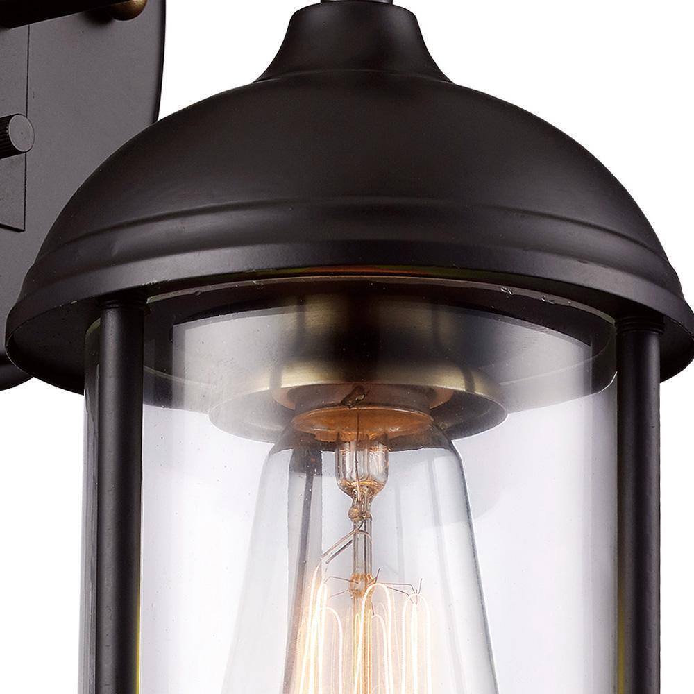 Bel Air Lighting Blues Rubbed Bronze and Antique Gold Outdoor Wall Light Fixture