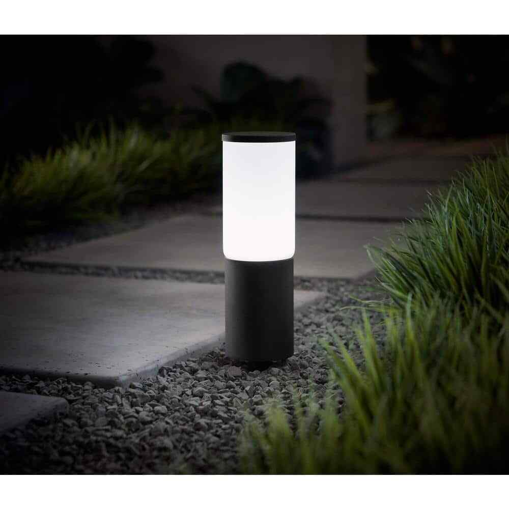 Hampton Bay Hartford Low Voltage Black LED Smart Outdoor Bollard Light