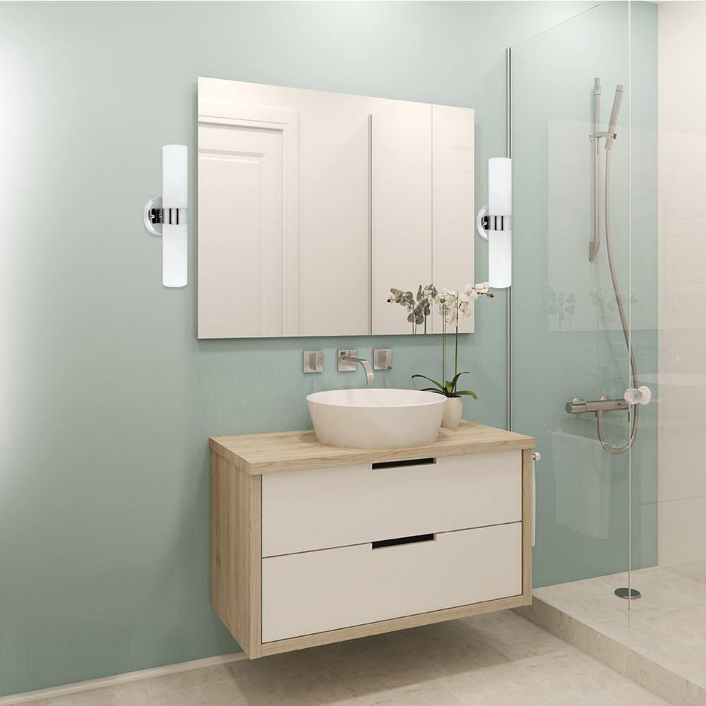 Globe Electric Champagne 2-Light Chrome Adjustable Bath Vanity Light 50769