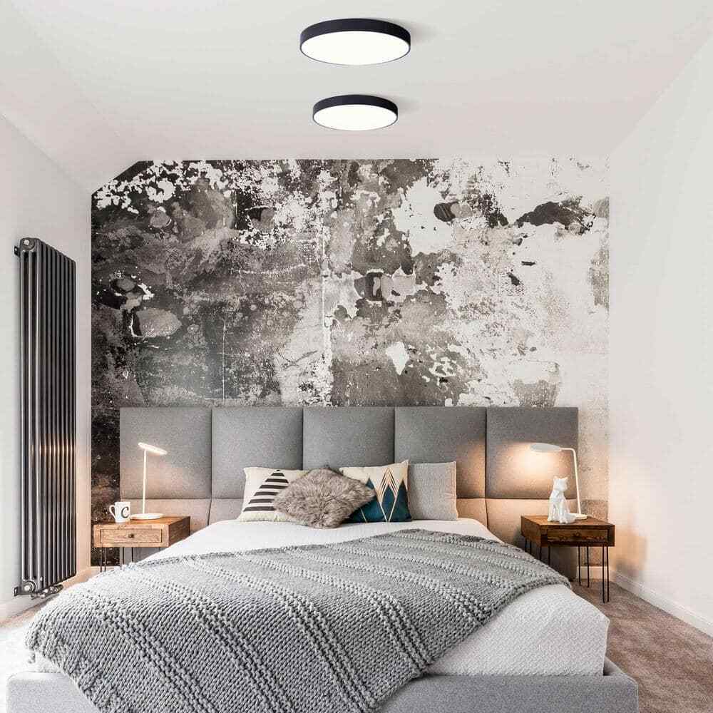 CANARM Low Profile Edgeless 9 in. Matte Black Integrated LED Flush Mount