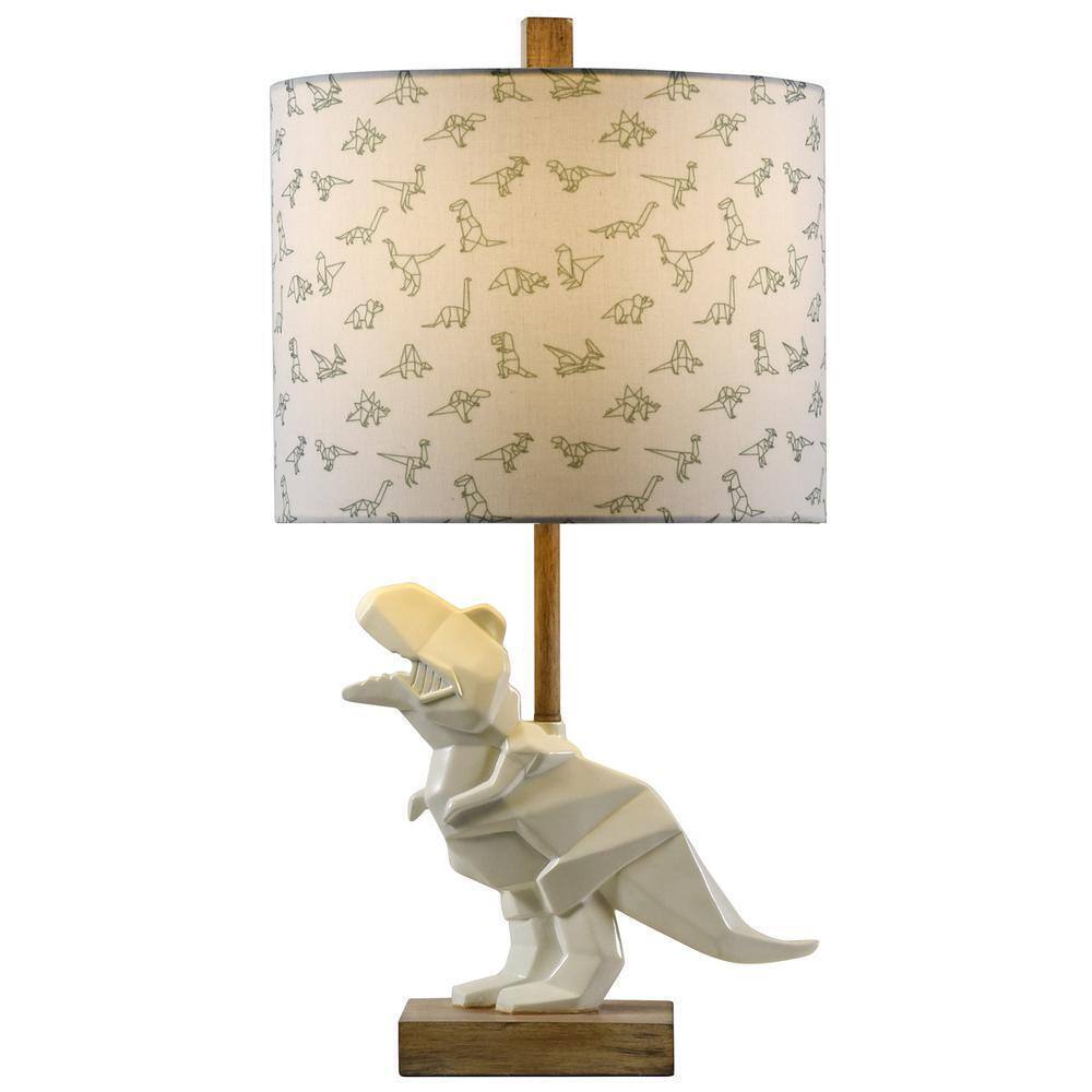 StyleCraft 26.5 in. T-Rex Dinosaur White Table Lamp L27244DS