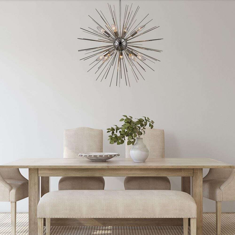 Bel Air Lighting Collina 24 in. Polished Chrome Sputnik Pendant Light Fixture