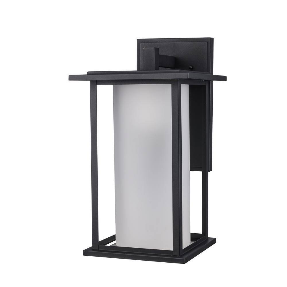 Bel Air Lighting Shaakar 1-Light Black Outdoor Wall Light Sconce Lantern