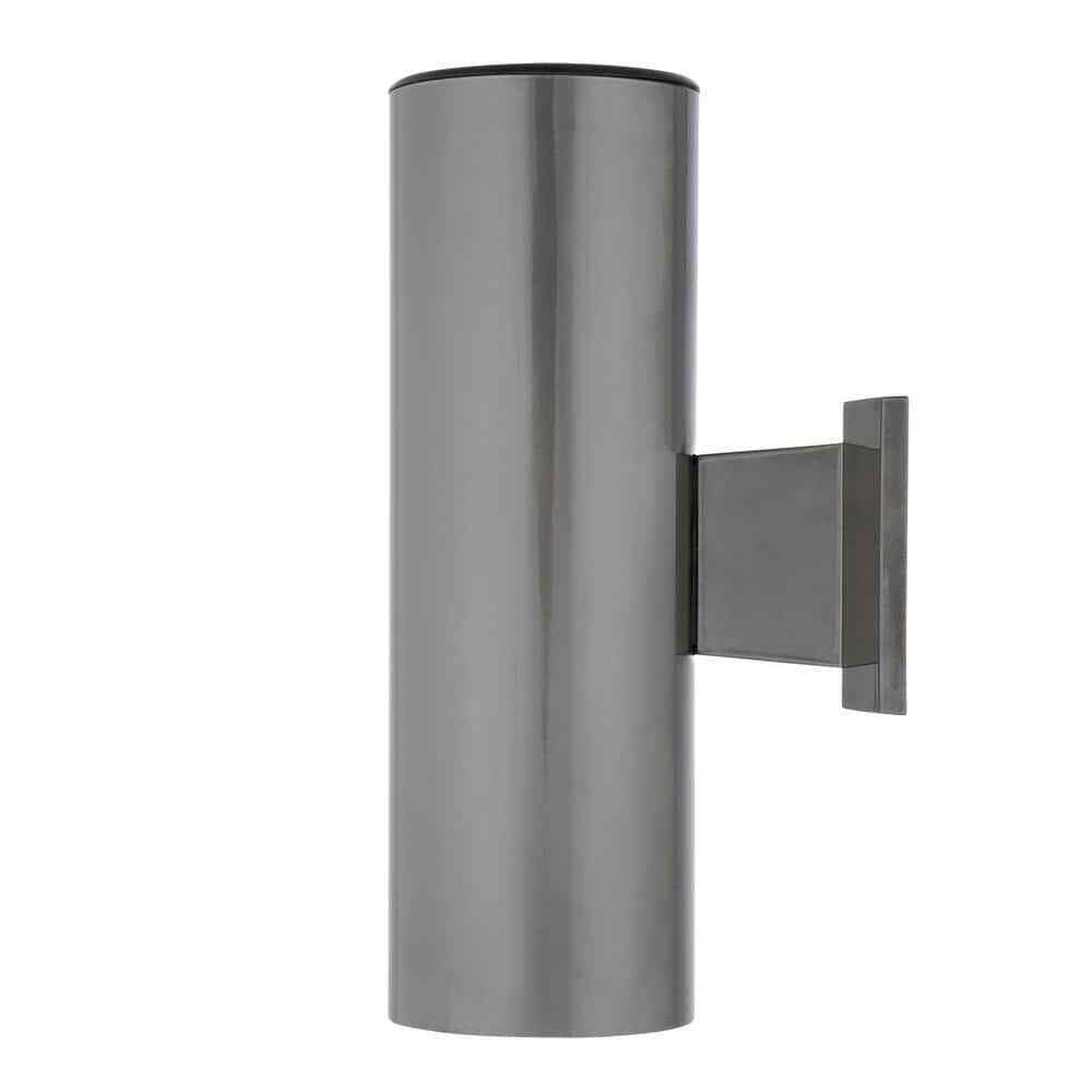 Westinghouse 2-Light Polished Graphite on Steel Cylinder Outdoor Wall Lantern