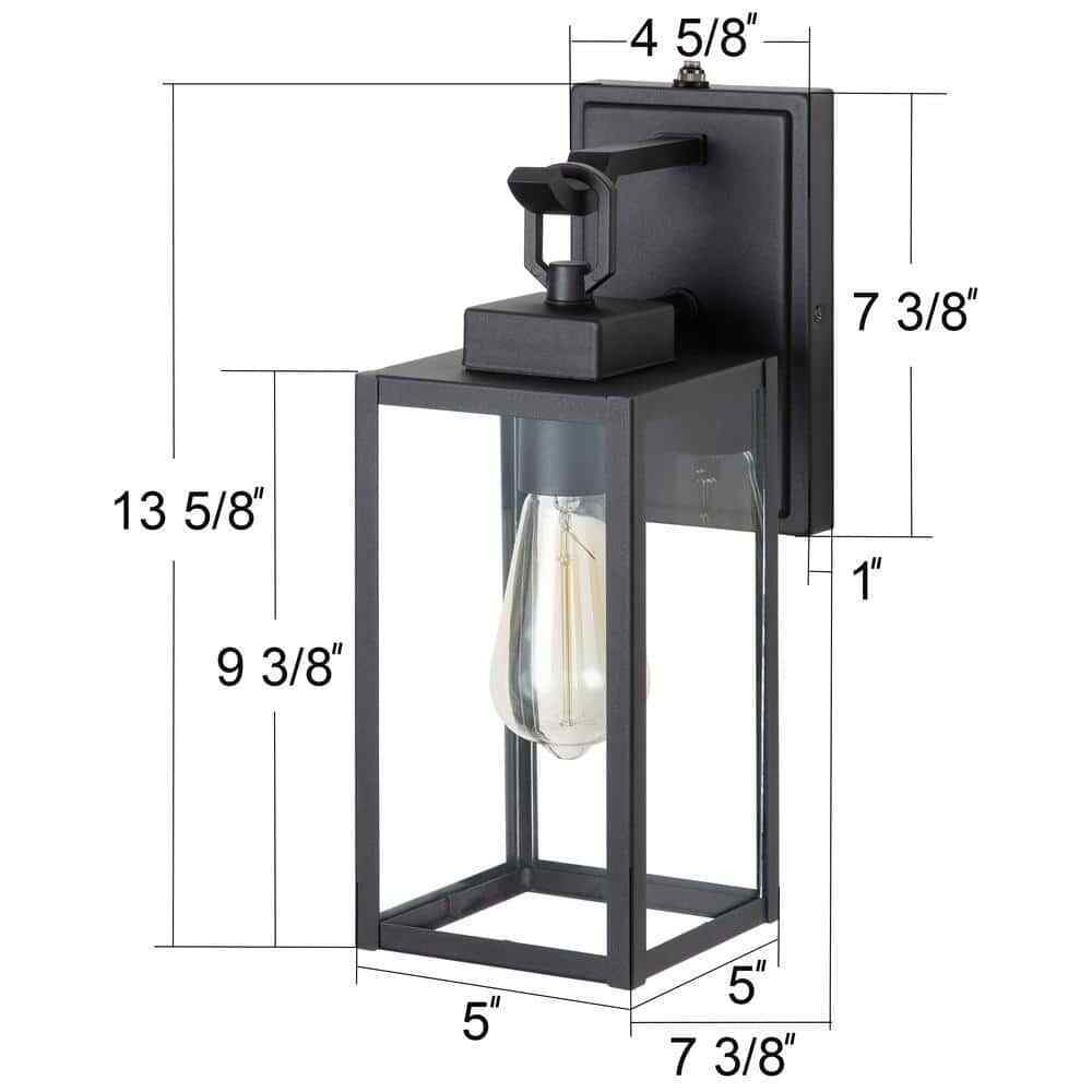 C Cattleya 1-Light Matte Black Dusk to Dawn Outdoor Wall Lantern Sconce