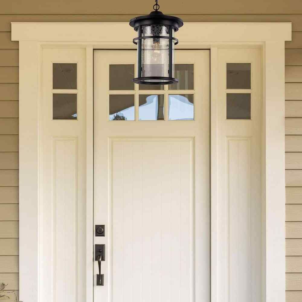 Bel Air Lighting Avalon 9 in.Black Hanging Outdoor Pendant Light Fixture