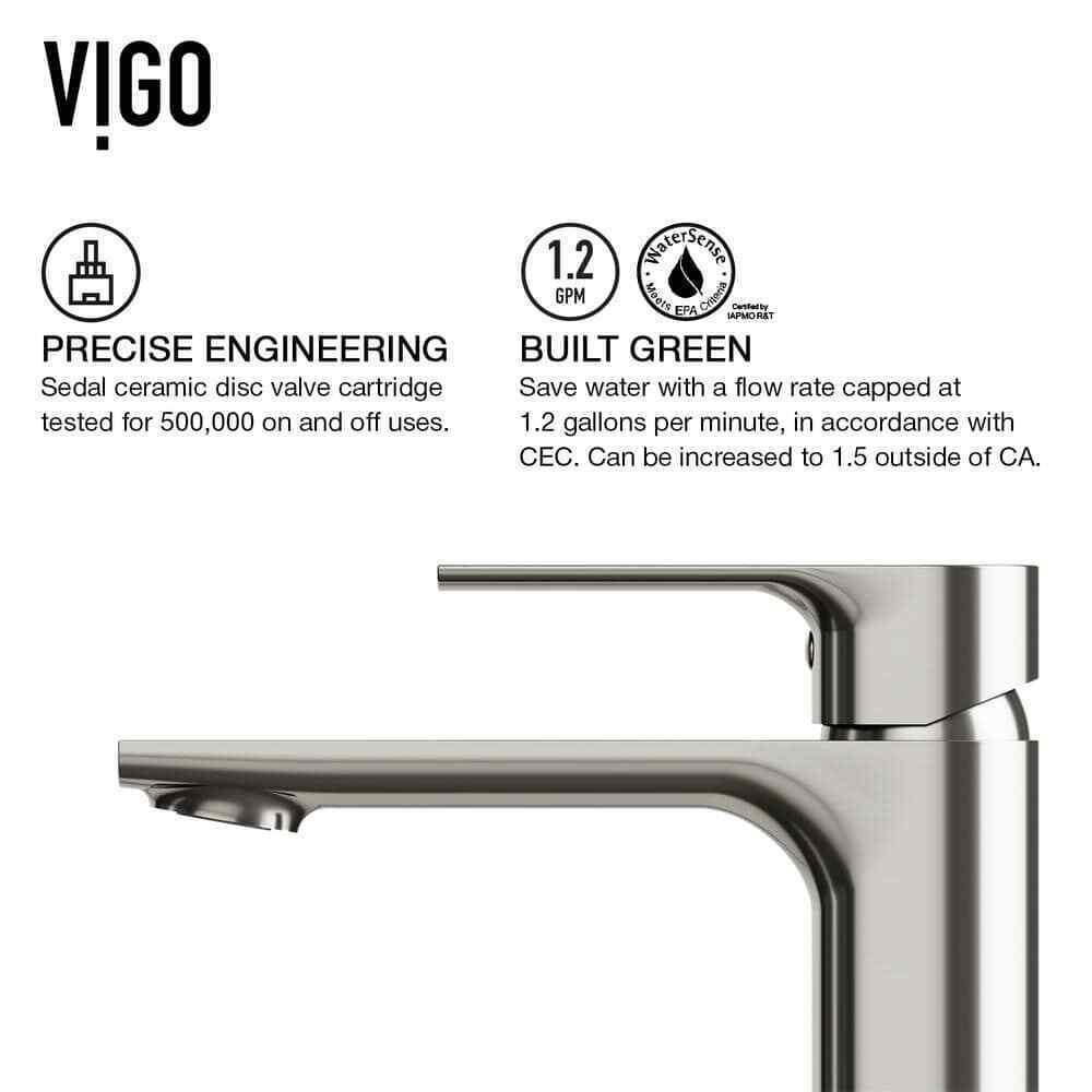 VIGO Norfolk Single Handle Single-Hole Bathroom Vessel Faucet in Brushed Nickel